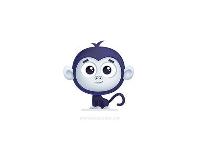 Monkey character little illustration bebe baby children kids cute mexi.png