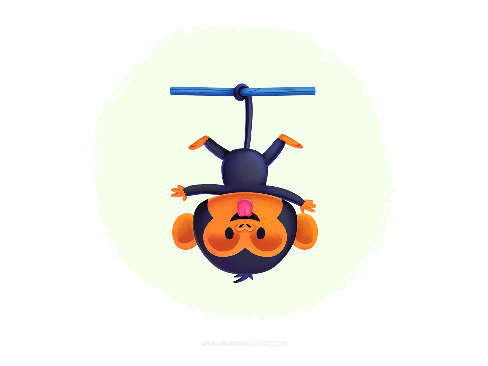 Monkeying around animals mono cartoons kidlitart ilustracion procreate.png
