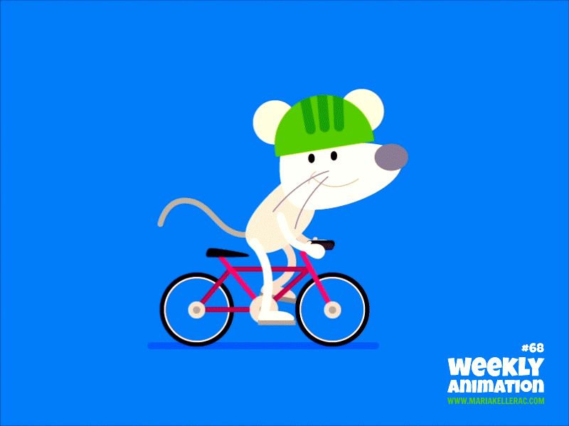 Mouse in bicycle  animacion animation cute character children kids spo.gif