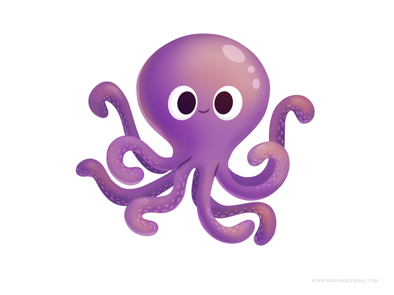 Octopus ilustracion children kidlitart procreate octopus character cut.png