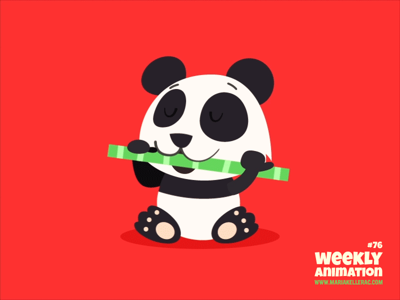 Panda eat bamboo children kids cute animacion animation mexico china p.gif