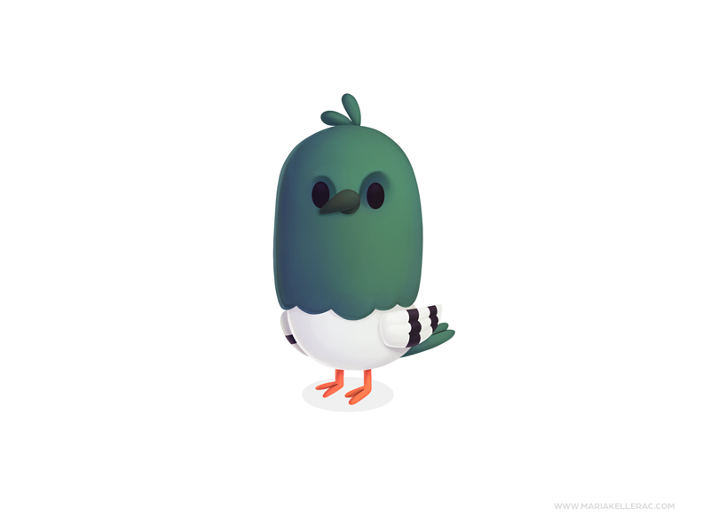 Pigeon pigeon baby bird paloma mascot character ilustracion cute procr.png