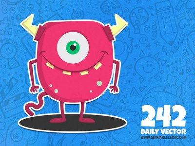 Pink monster mexico cartoon cute happy monster doodles pink monstruo c.jpg