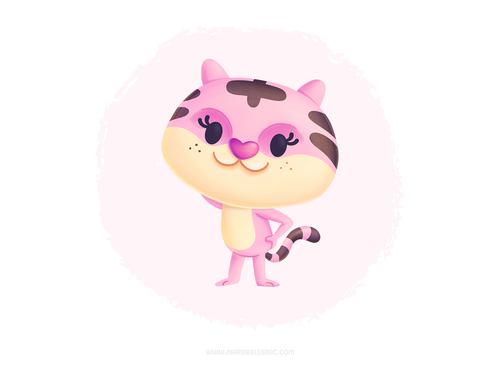 Pink Tiger plush funny mascot ilustracion mexico kawaii kidlitart cute.png