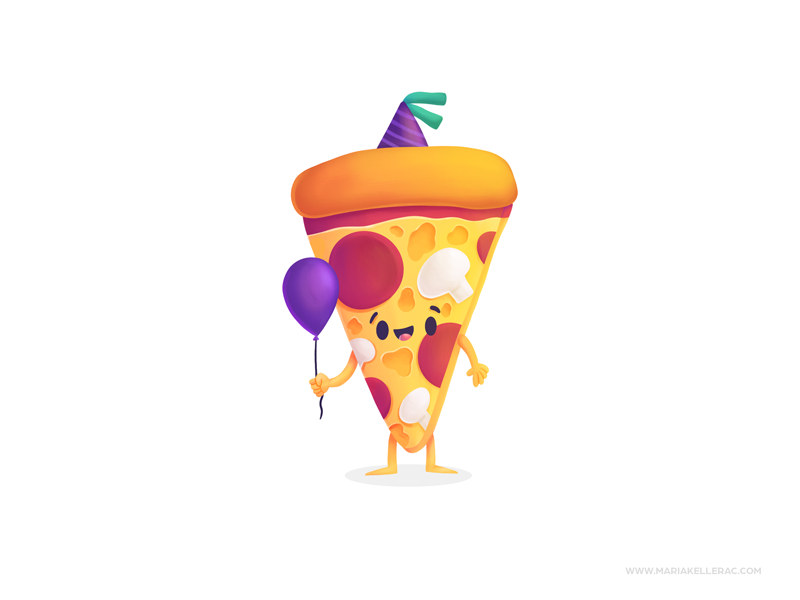 Pizza cutesy balloons character party pizza procreate kidlitart childr.png