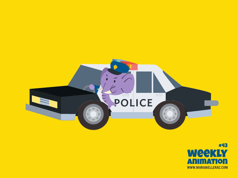 Police illustration policia animacion mexico children kids elephant po.gif