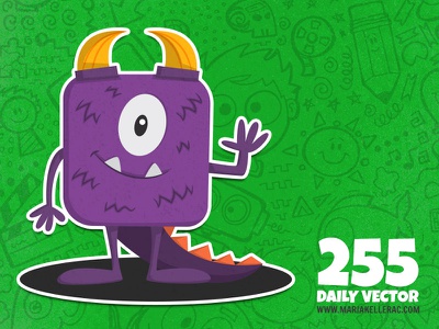Purple monster mexico cartoon cute happy monster doodles purple monstr.jpg