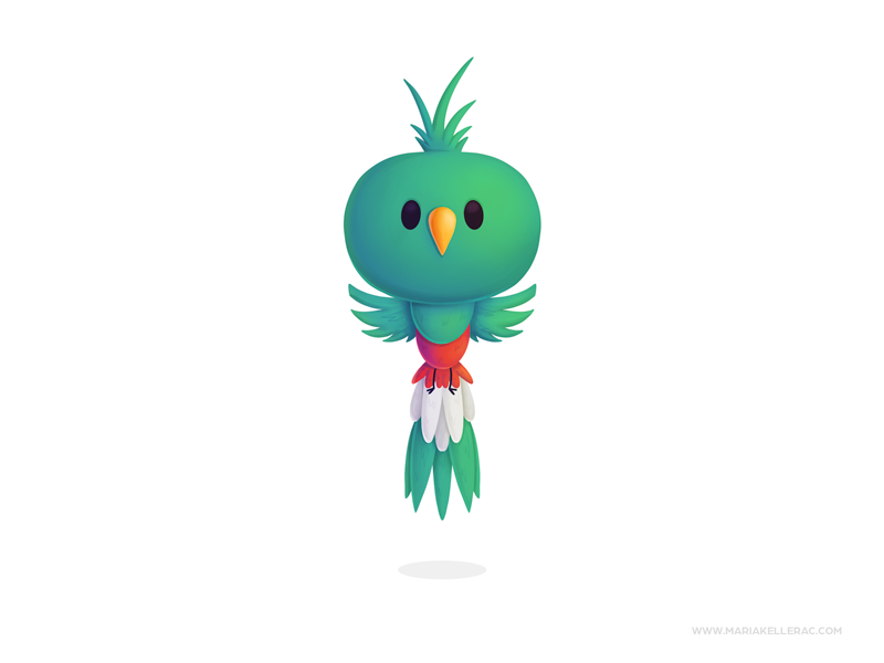 Quetzal baby bird guatemala quetzal mascot characters procreate kidlit.png