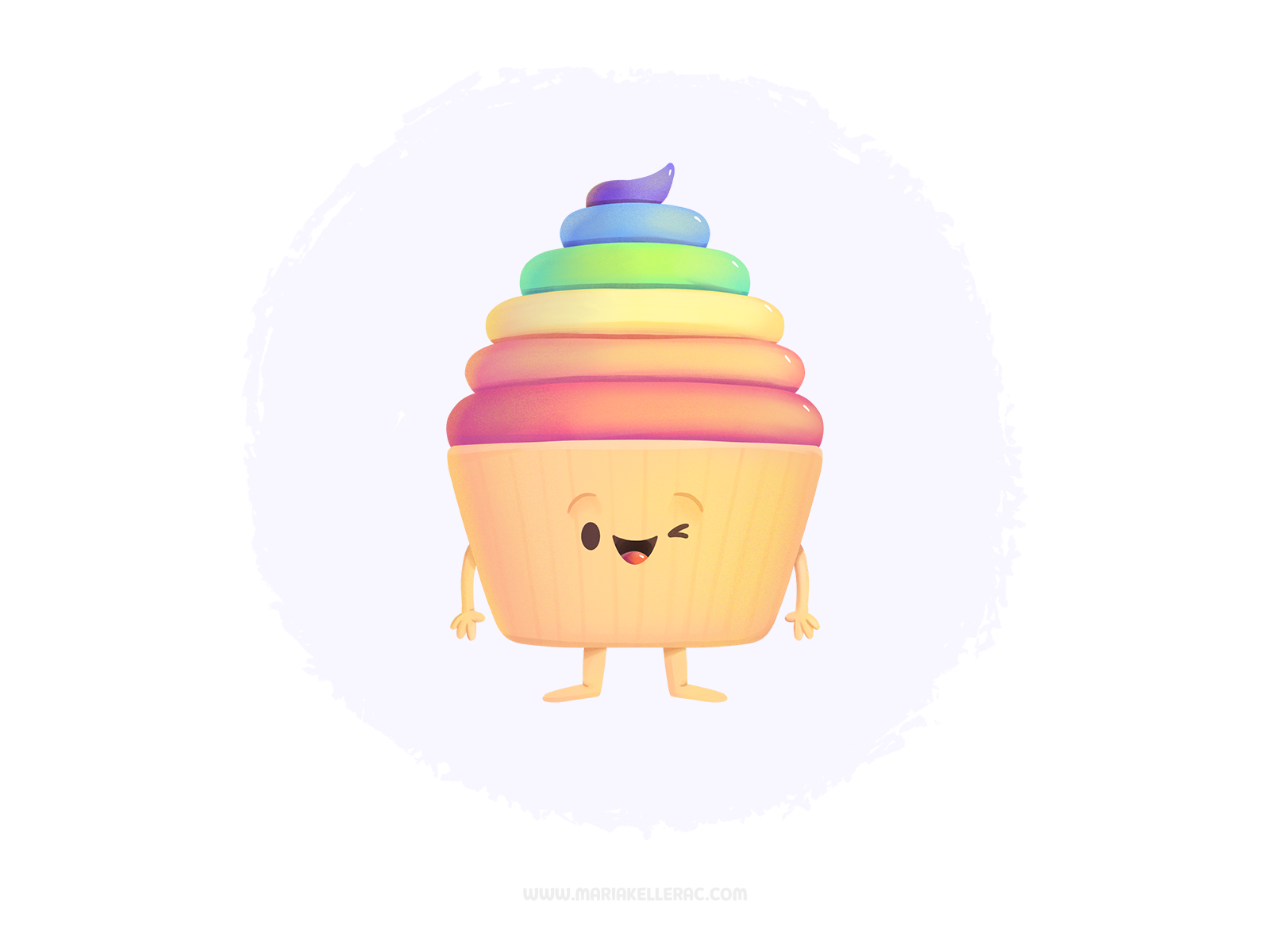 Rainbow Cupcake cupcakes mascot bakery カップケーキ にじ arcoiris rainbow cupc.png