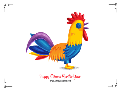 Rooster Year colorido chino cartoon mexico illustration colorful gallo.png