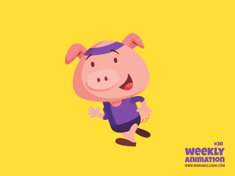 Running pig illustration character mexico exsercise run pig cerdo anim.gif