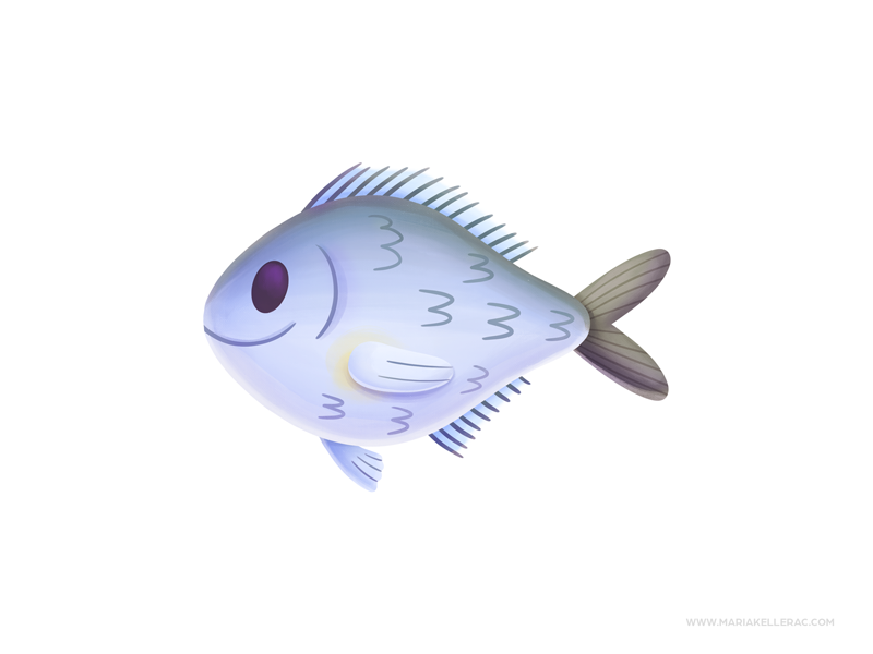 Salmon sea ocean pez ilustracion salmon fish character procreate kidli.png