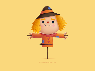 Scarecrow paint cute mexico kids illustration espantapajaros thanksgiv.png