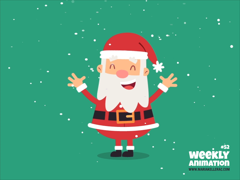 Santa Claus smile illustration snow animacion animation noel papa mexi.gif