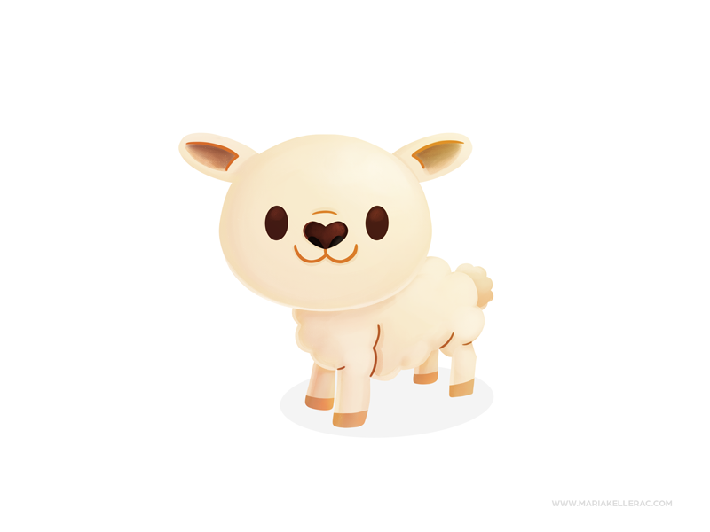 Sheep illustrator farm kawaii cute oveja sheep procreate children cart.png