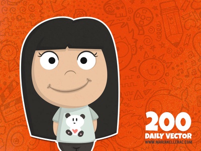 Shy girl cartoon happy cute girl shy mexico doodles.jpg