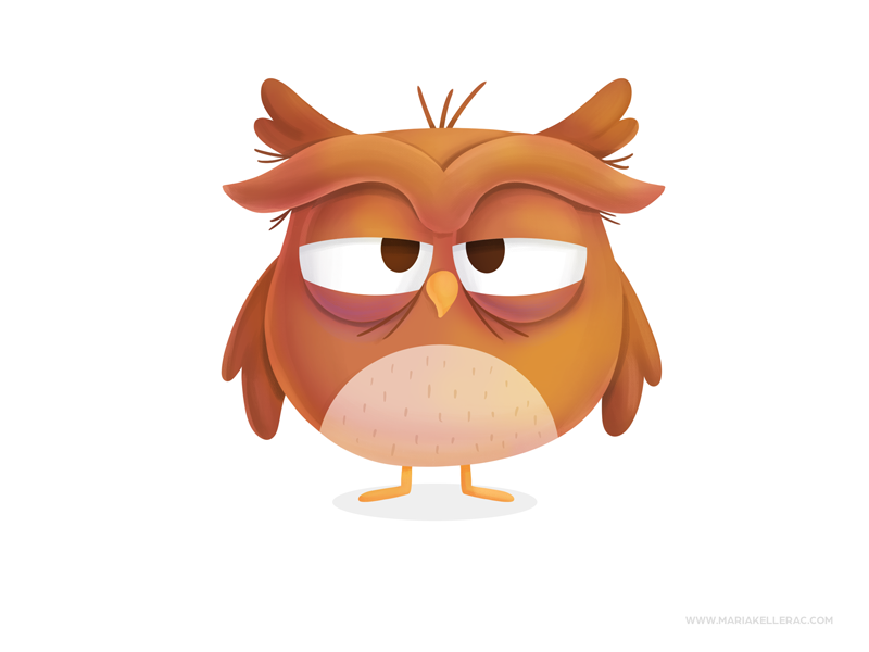 Sleepy Owl children sleepy owl procreate kidlitart cute kids cartoon c.png