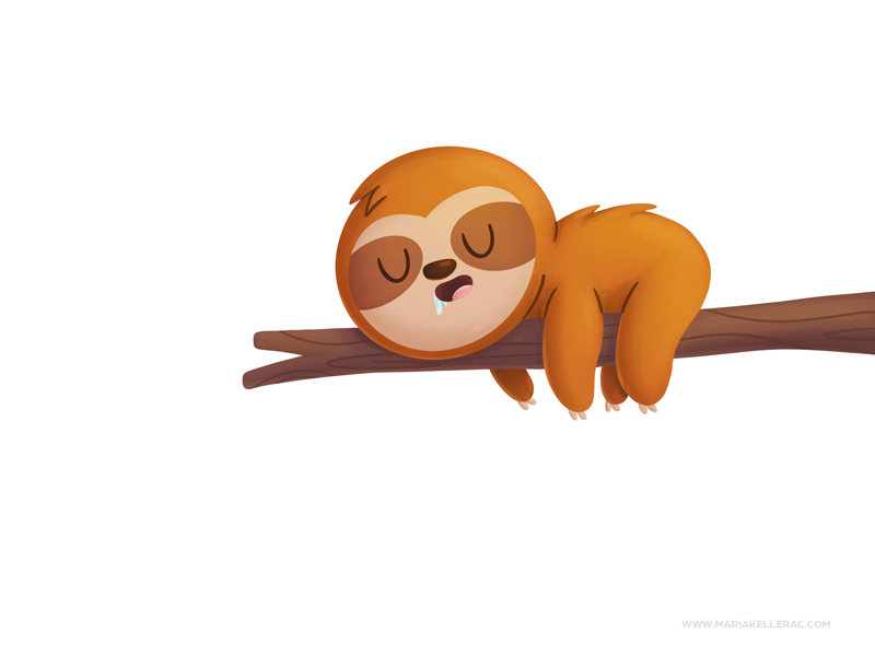 sloth ilustracion character procreate kidlitart children cute cartoon.png