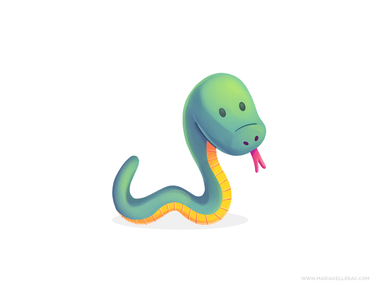 Snake serpiente snake character procreate kidlitart children cute cart.png