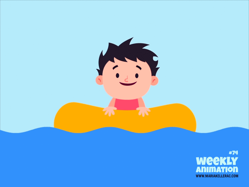 Splash float illustration animacion mexico children kids boat agua ani.gif