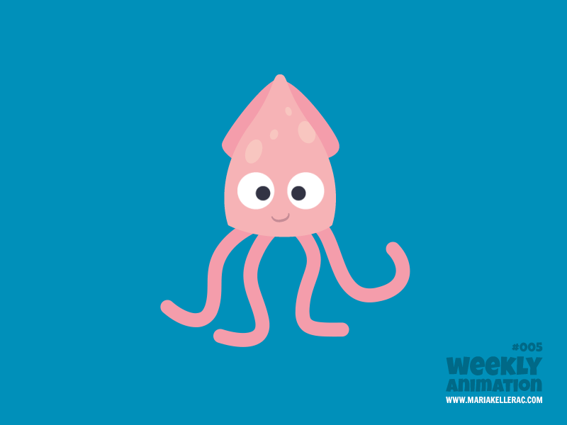 Squid swim animacion mexico animation character calamar squid.gif