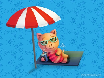 Summer Without Worries body verano cerdo mexico character cartoon pig.jpg