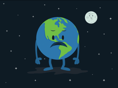 Tired Earth earth planet space universe animation ecology recycle.gif