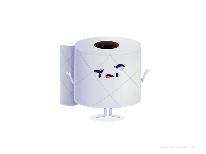 Toilet Paper covid roll papel toilet paper ilustracion cartoons procre.png