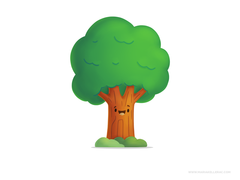Tree nature tree procreate kidlitart characters children cute cartoon.png