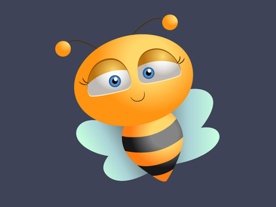 Vector Bee cartoon mexico digital art abeja character.png