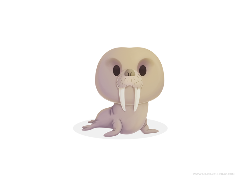 Walrus morsa walrus kidlitart cartoon children character cute procreat.png