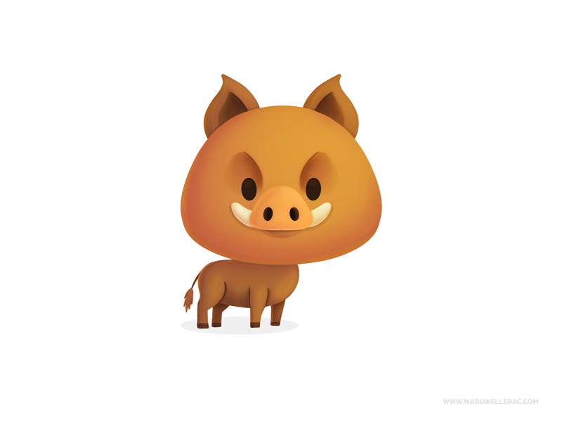 Wild boar animal mascot design wild boar mascot children cute procreat.png
