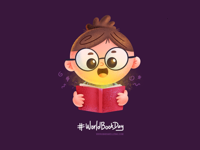 WorldBookDay kawaii cute ipadart procreate reading books cartoons kidl.png