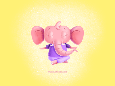 Yoga Elephant design mexico yoga kids cute relax peace character carto.png