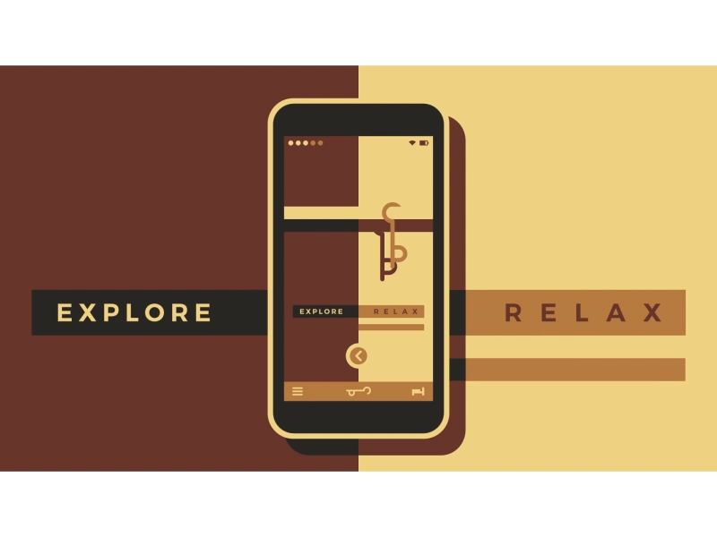 Explore Or Relax rollerskating branding hotel app ux ui animation.gif
