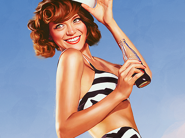 Beach Pin-Up sunny sailor cola sexy model pinup woman girl.png