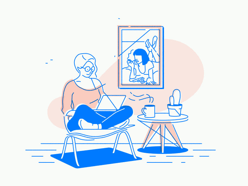 Office App 2 coffee girl laptop startup office.gif