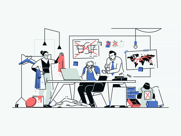 Stressed Designer illustration design industry textile clothing office.png