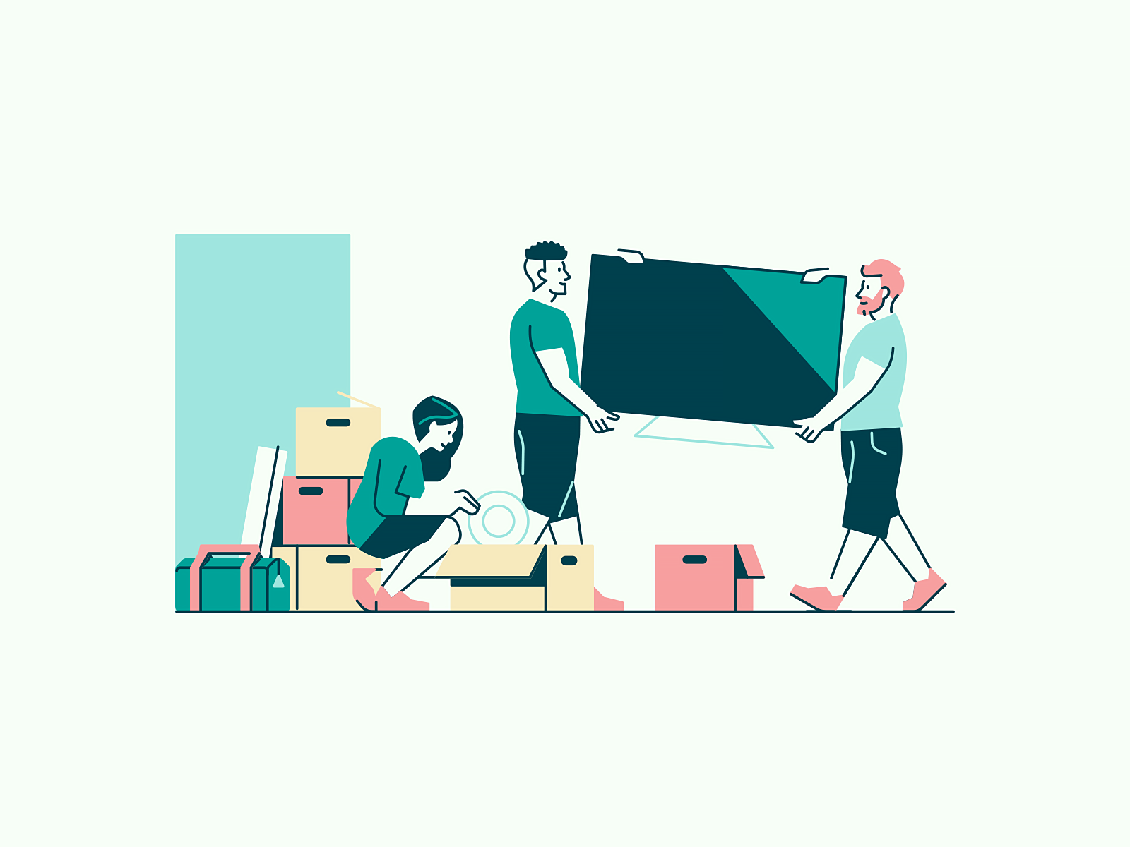 Tiny Illustrations 3 storage boxes tv moving packing van car illustrat.png