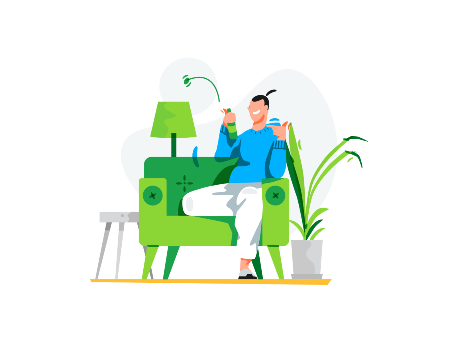 Beer man have fun man sofa beer stroke design line character illustrat.png