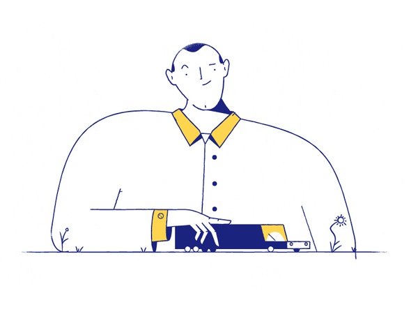 Businessman and toy icon stroke line flowers machine game character il.jpg