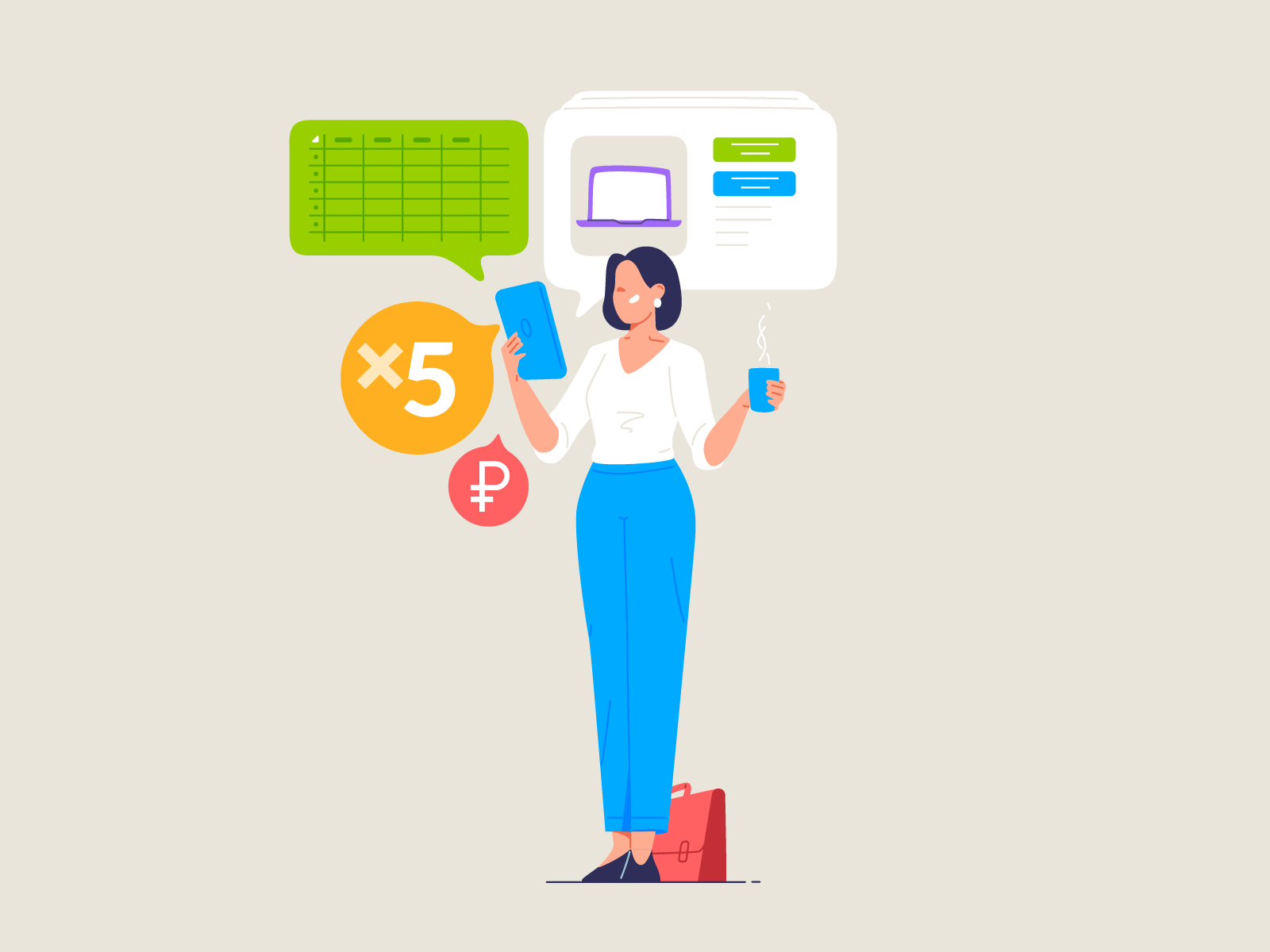 Character business businesswoman design line character illustration fl.png