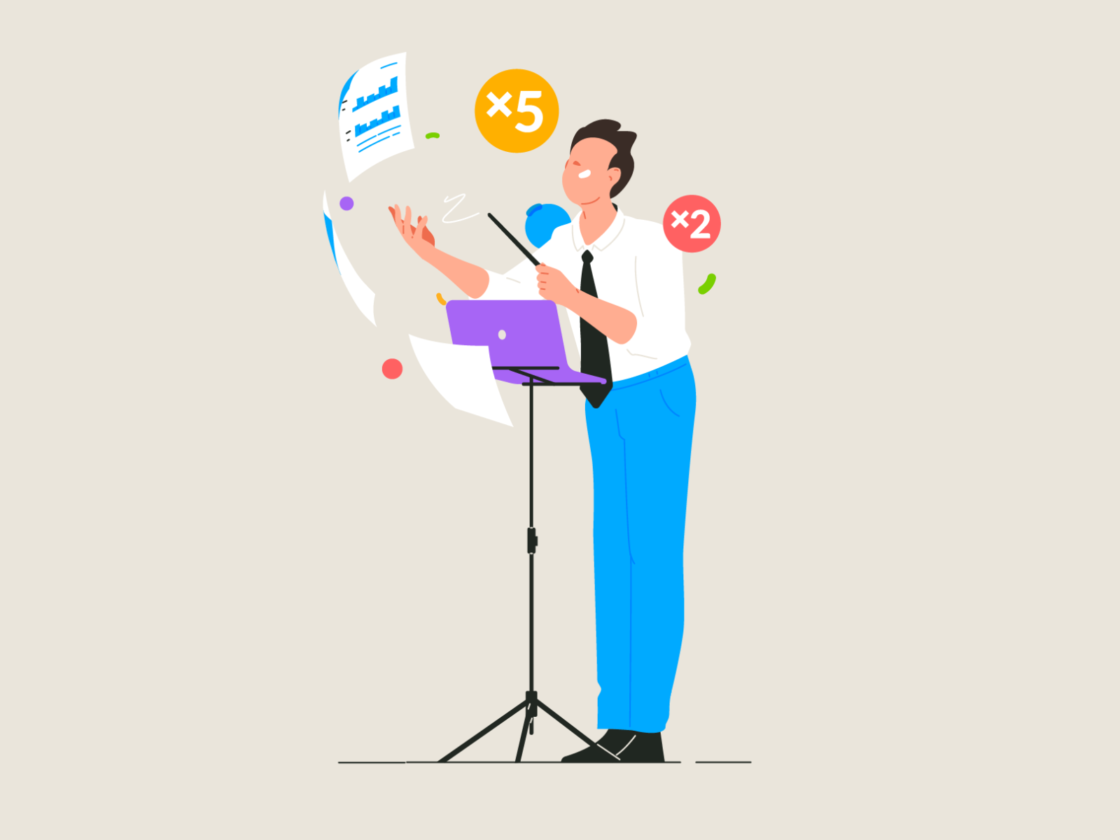 Conductor business management magic text documents conductor character.png