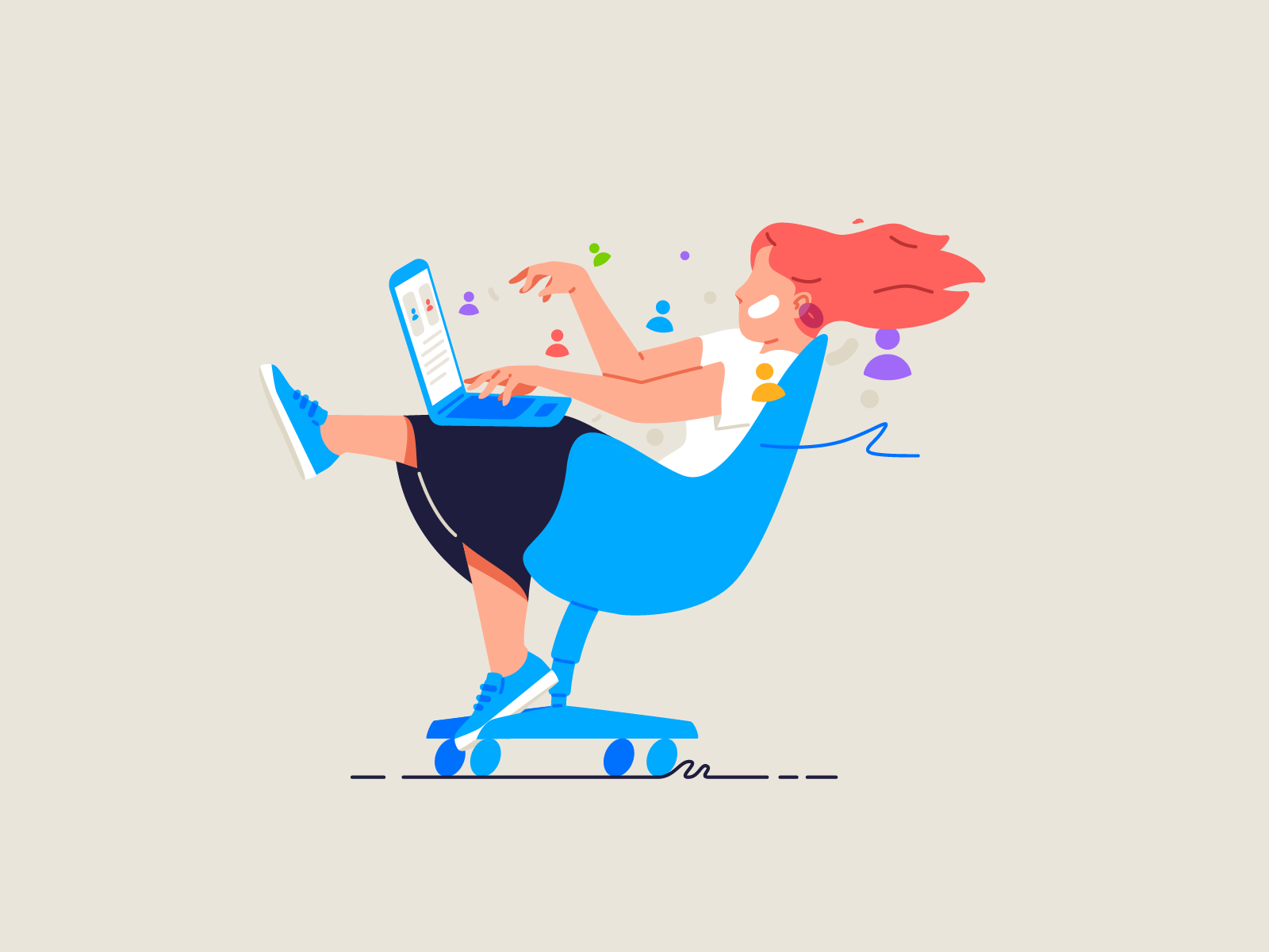 HR research branding girl stroke research work laptop hr design charac.png