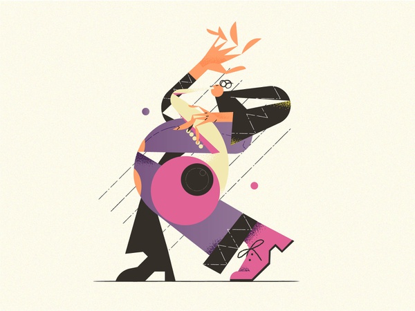 Jazz dance music dance jazz design stroke character illustration vecto.jpg