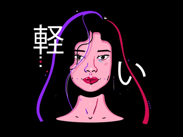 portrait painting character game woman girl design line flat illustrat.jpg