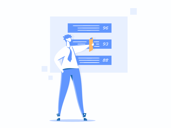Rating document flat illustration vector buisness man rating character.png