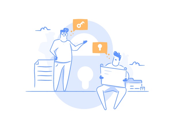 Security icon illustration vector flat stroke character line work team.jpg