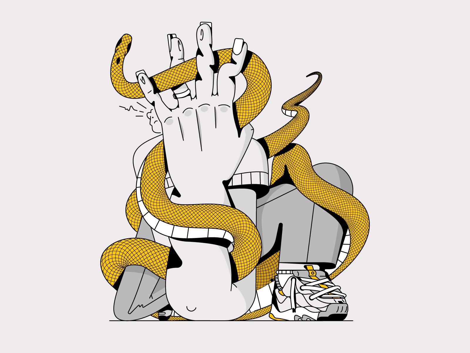 Snake snakes fracture arm sneakers nike snake man art design line char.jpg