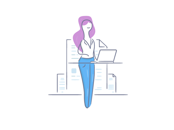 Workplace Girl workplace woman vector secretary office line illustrati.png